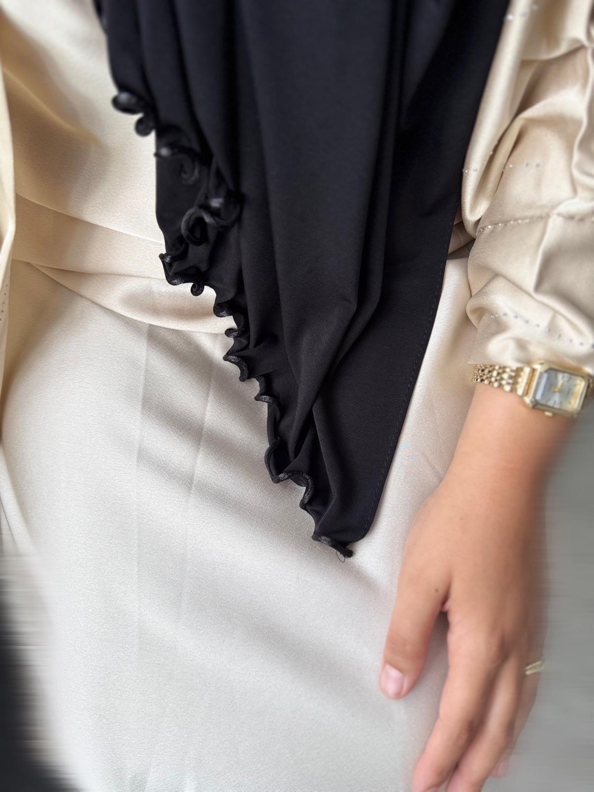 VOILE JERSEY PREMIUM FRISÉ INÈS - NOIR