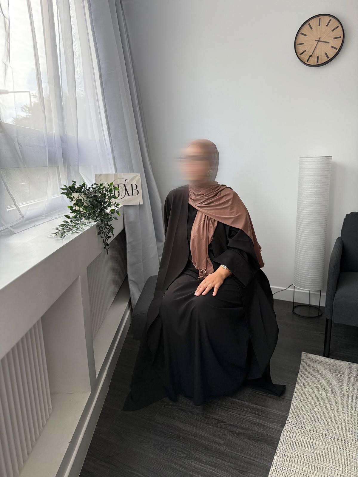 VOILE JERSEY PREMIUM FRISÉ À STRASS LAYLA - MARRON