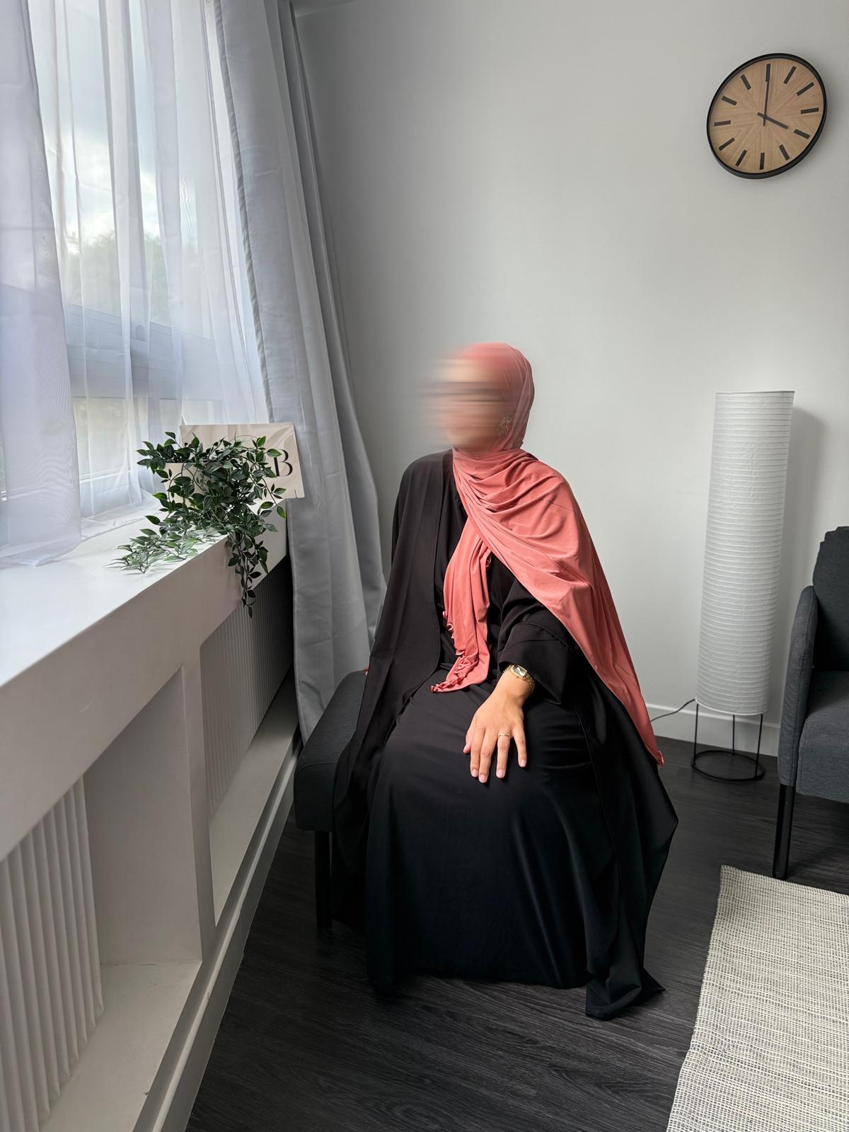 VOILE JERSEY PREMIUM FRISÉE À STRASS AZRA - TERRACOTA