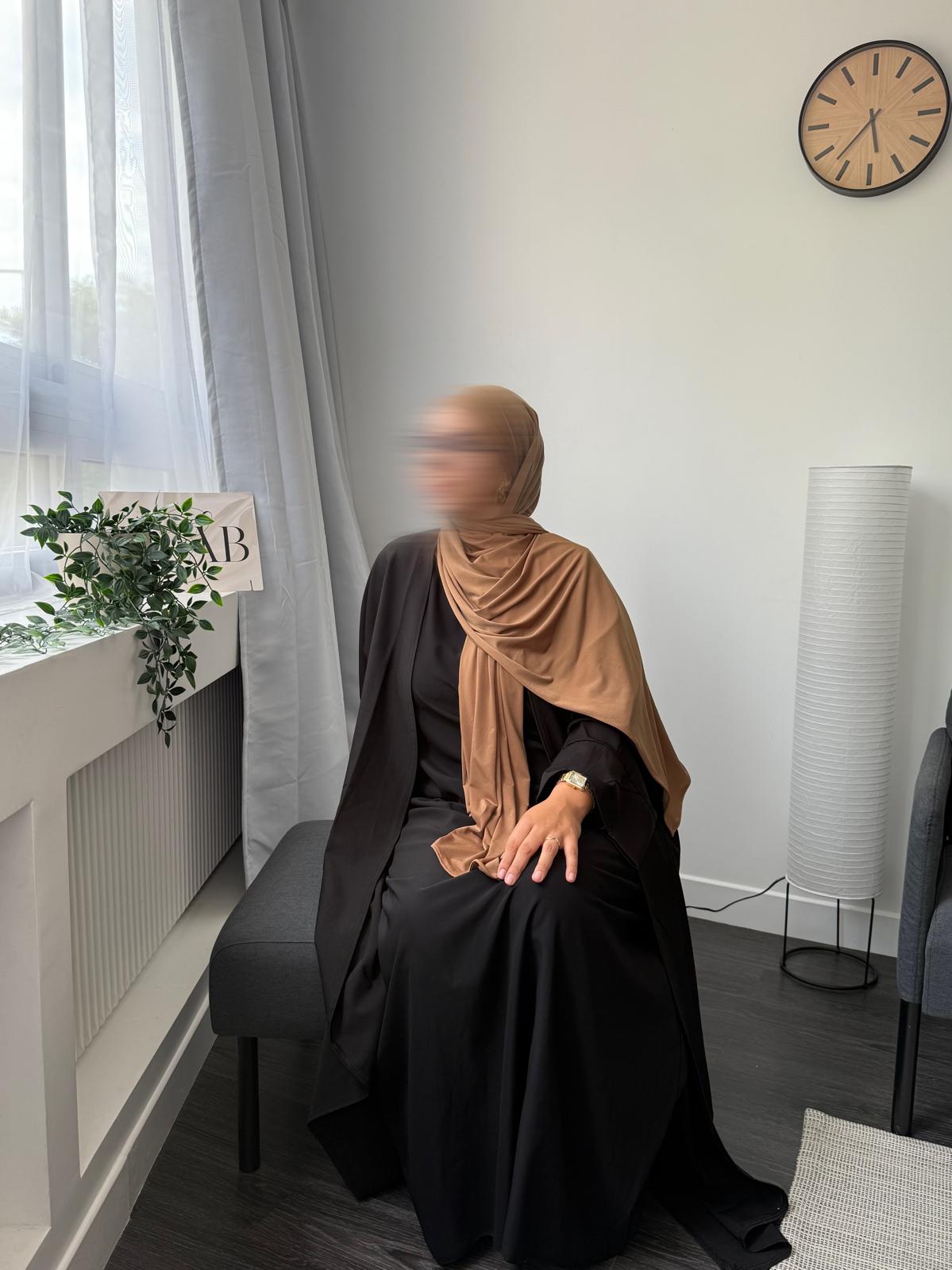 VOILE JERSEY PREMIUM HOURIA - MARRON