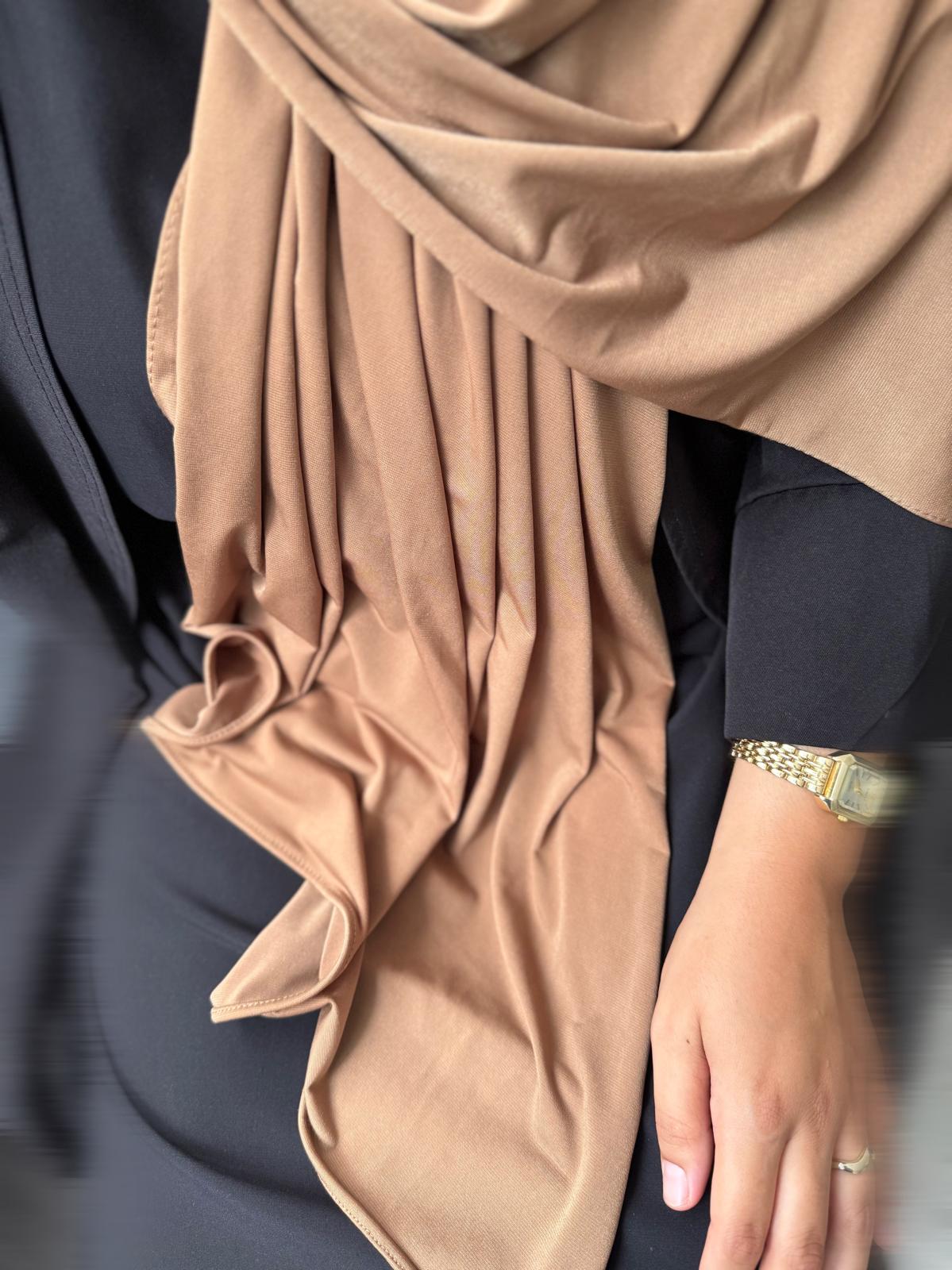 VOILE JERSEY PREMIUM HOURIA - MARRON