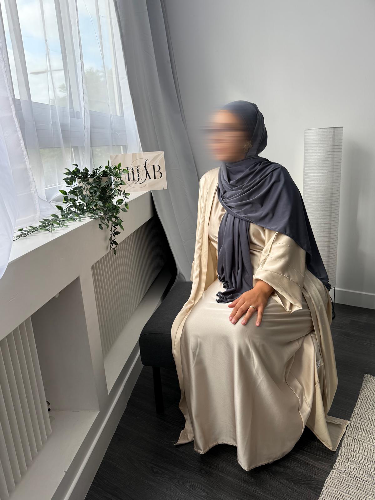 VOILE JERSEY PREMIUM FRISÉ FAIZAH - GRIS BLEUTÉ